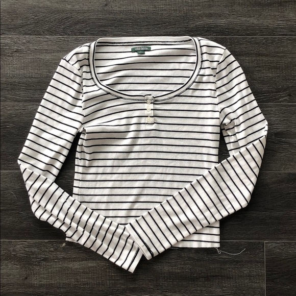 wild fable Tops - Wild Fable Striped Henley Long Sleeve